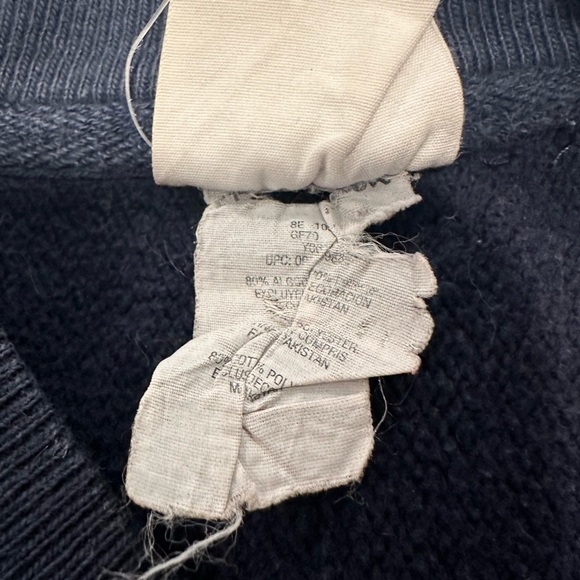 Champion Y2K Sz:XS Reverse Weave Navy Pullover Sweater. Ribbed Center Seam. - Picture 6 of 8